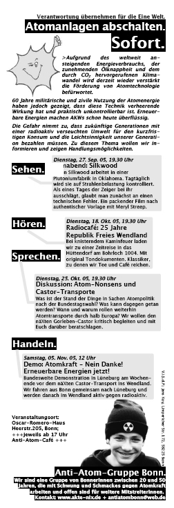 Anti-Atom-Vernstaltungen im Herbst 05